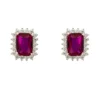 Latelita Elena Gemstone Stud Earrings Ruby Silver