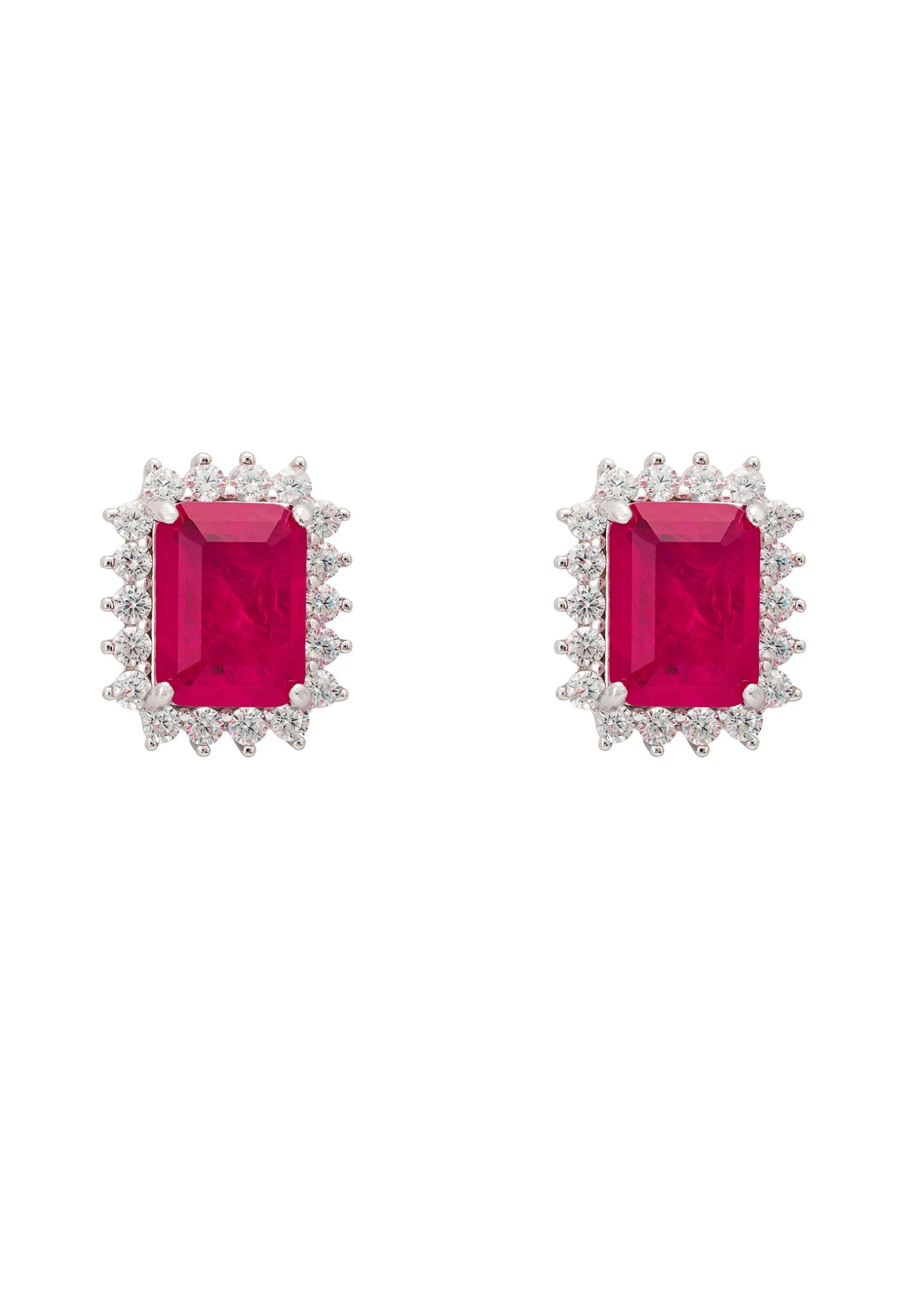Latelita Elena Gemstone Stud Earrings Pink Tourmaline Silver 1 Latelita Elena Gemstone Stud Earrings Pink Tourmaline Silver