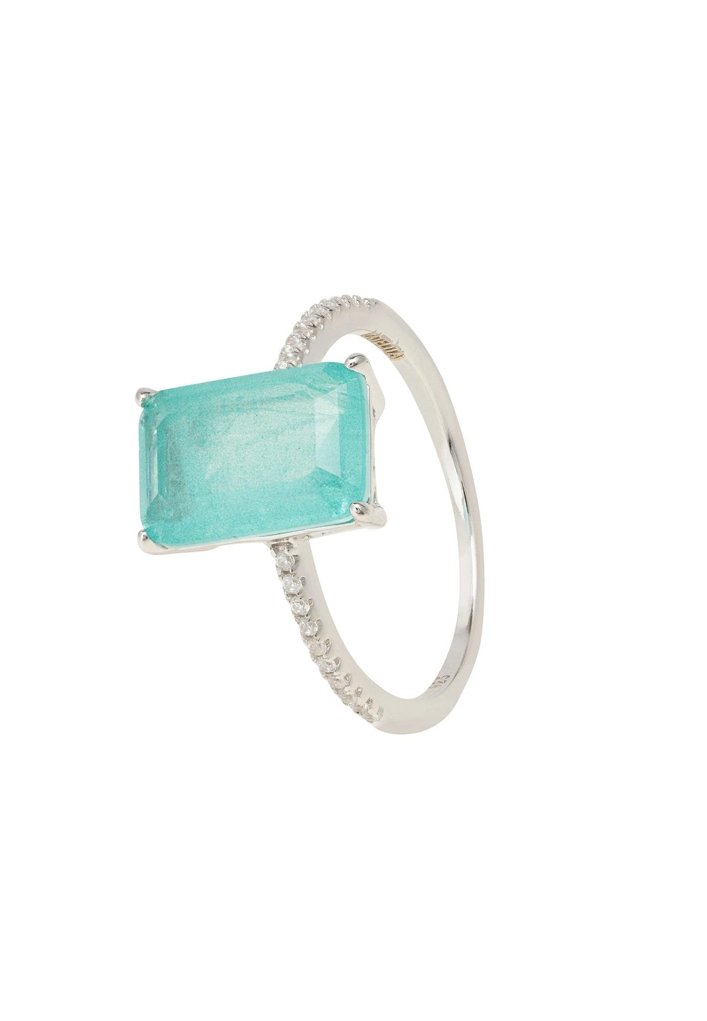 Latelita Alexandra Rectangle Cocktail Ring Paraiba Tourmaline Silver 1 Latelita Alexandra Rectangle Cocktail Ring Paraiba Tourmaline Silver
