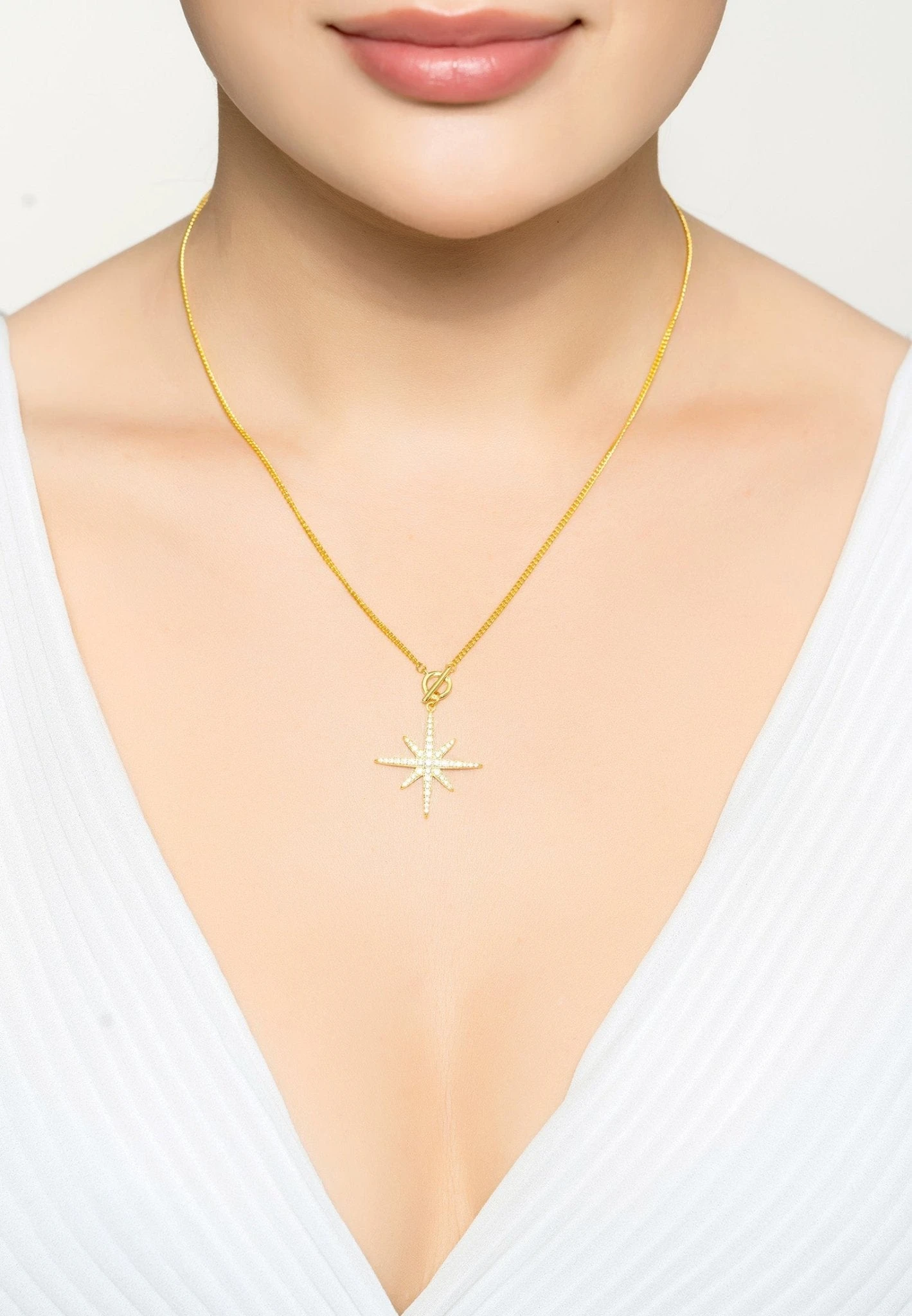 Latelita Altair Star Burst Lariat Necklace Gold 2 Latelita Altair Star Burst Lariat Necklace Gold - Image 2