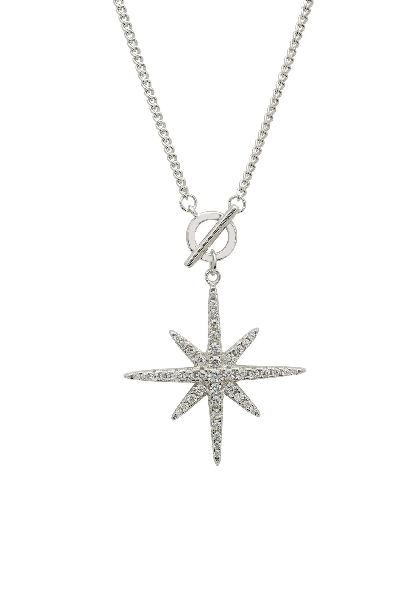 Latelita Altair Star Burst Lariat Necklace Silver 1 Latelita Altair Star Burst Lariat Necklace Silver