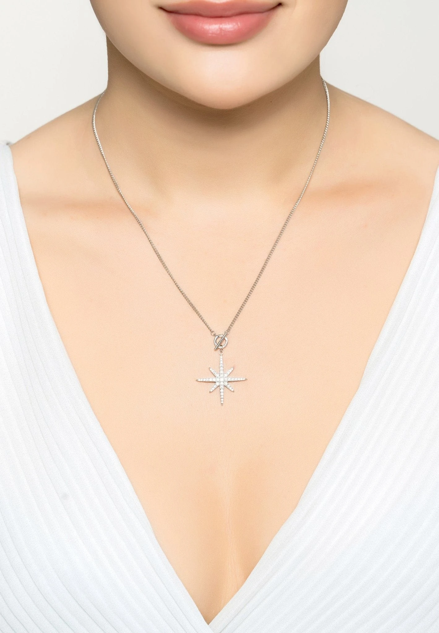Latelita Altair Star Burst Lariat Necklace Silver 2 Latelita Altair Star Burst Lariat Necklace Silver - Image 2