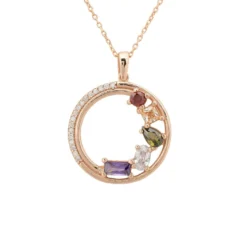 Latelita Amalfi Half Halo Baguette Necklace Rosegold
