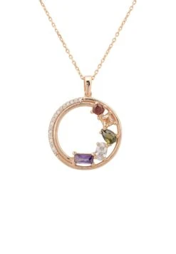 Latelita Amalfi Half Halo Baguette Necklace Rosegold