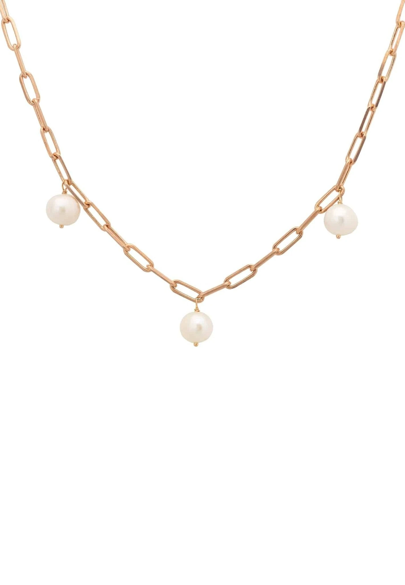 Latelita Amelia Three Pearl Necklace Rosegold 1 Latelita Amelia Three Pearl Necklace Rosegold