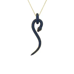 Latelita Anaconda Snake Pendant Necklace Gold Sapphire