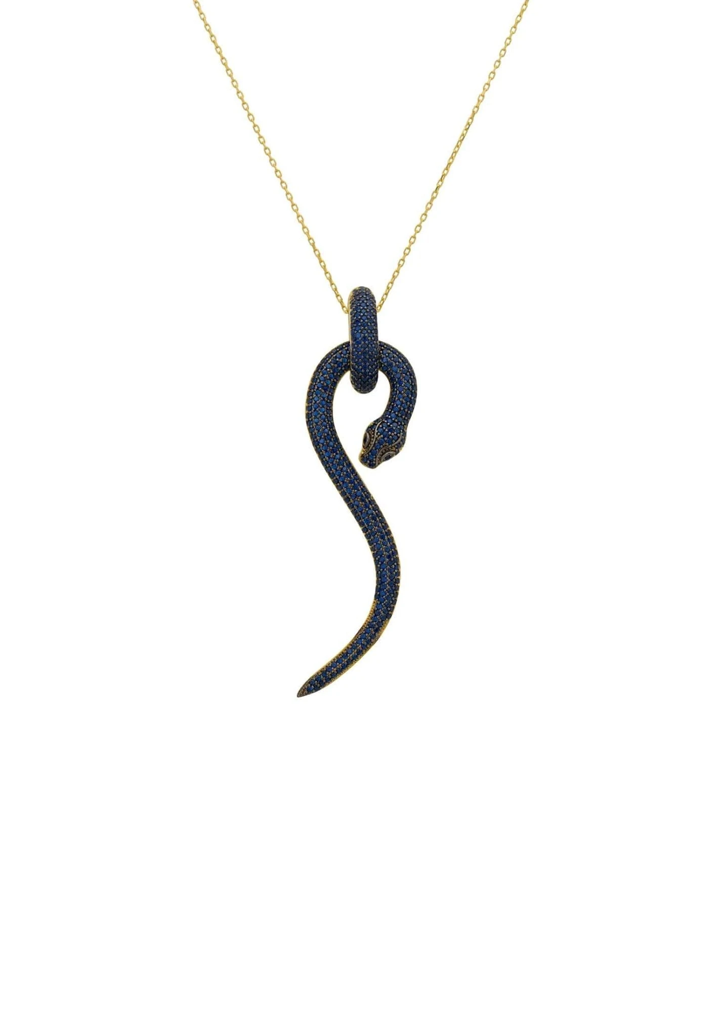 Latelita Anaconda Snake Pendant Necklace Gold Sapphire 1 Latelita Anaconda Snake Pendant Necklace Gold Sapphire