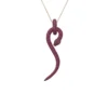 Latelita Anaconda Snake Pendant Necklace Rosegold Ruby