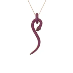 Latelita Anaconda Snake Pendant Necklace Rosegold Ruby