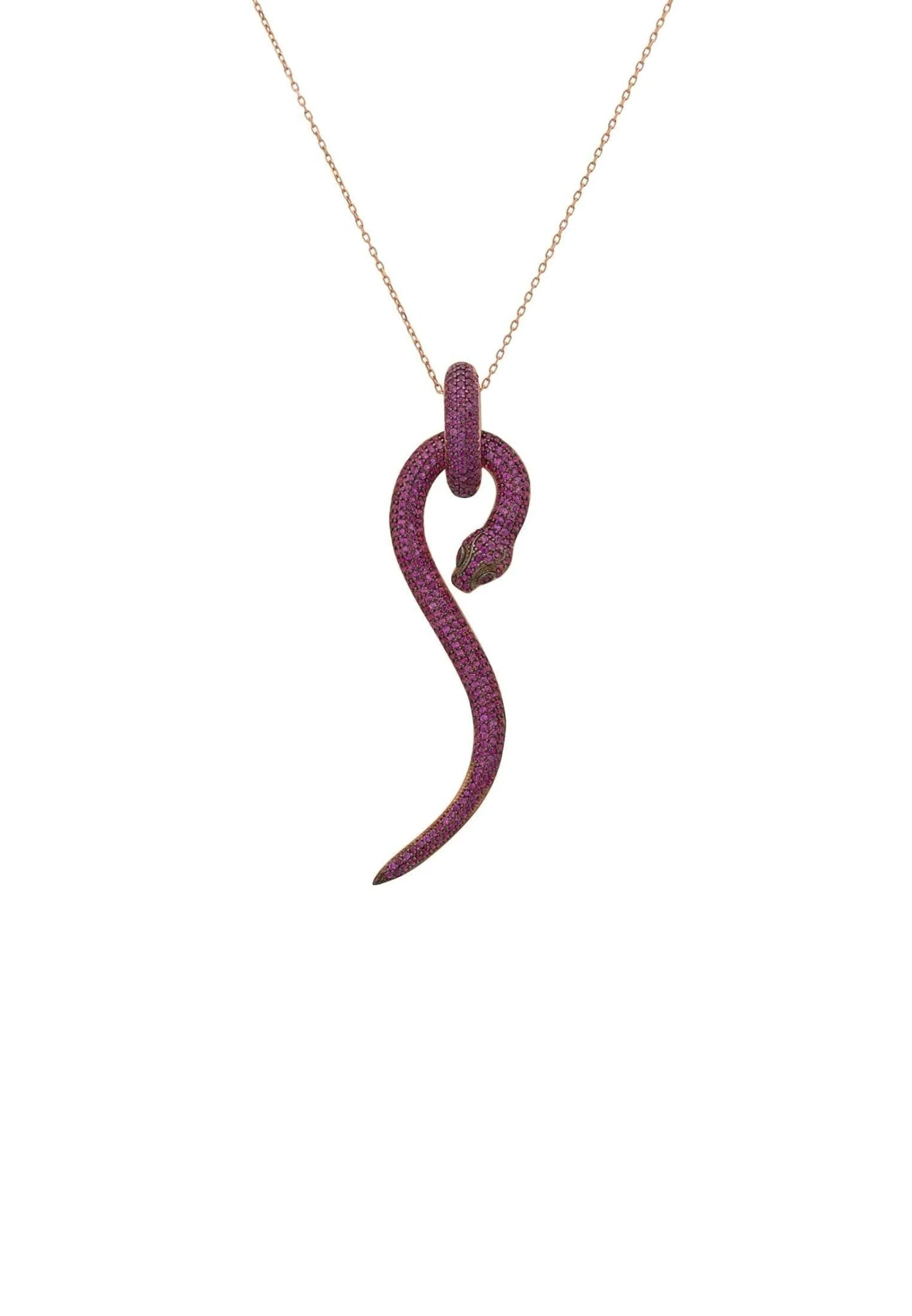 Latelita Anaconda Snake Pendant Necklace Rosegold Ruby 1 Latelita Anaconda Snake Pendant Necklace Rosegold Ruby