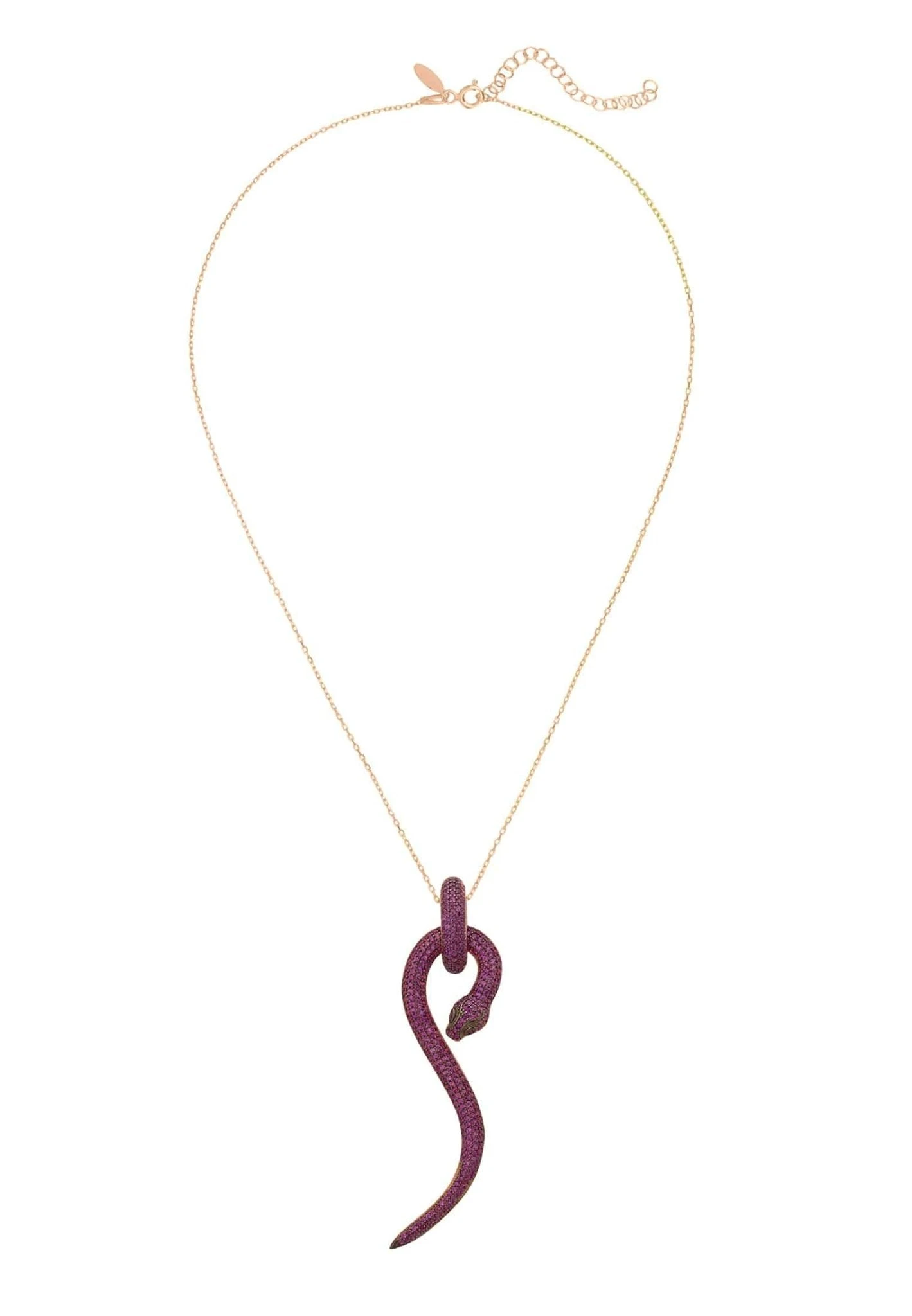 Latelita Anaconda Snake Pendant Necklace Rosegold Ruby 3 Latelita Anaconda Snake Pendant Necklace Rosegold Ruby - Image 3