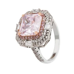 Latelita Anastasia Gemstone Cocktail Ring Silver Morganite