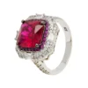 Latelita Anastasia Gemstone Cocktail Ring Silver Ruby