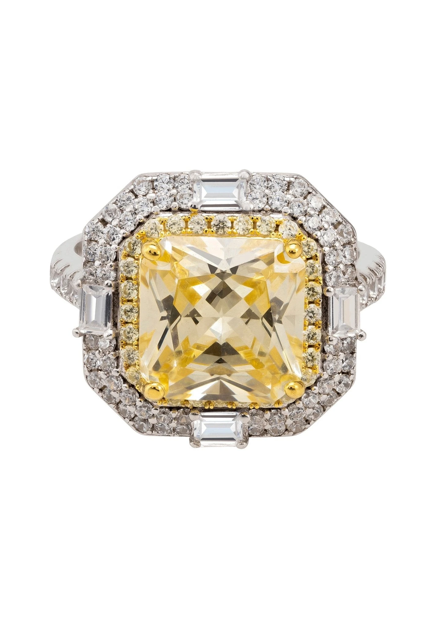 Latelita Anastasia Gemstone Cocktail Ring Silver Yellow Topaz 3 Latelita Anastasia Gemstone Cocktail Ring Silver Yellow Topaz - Image 3