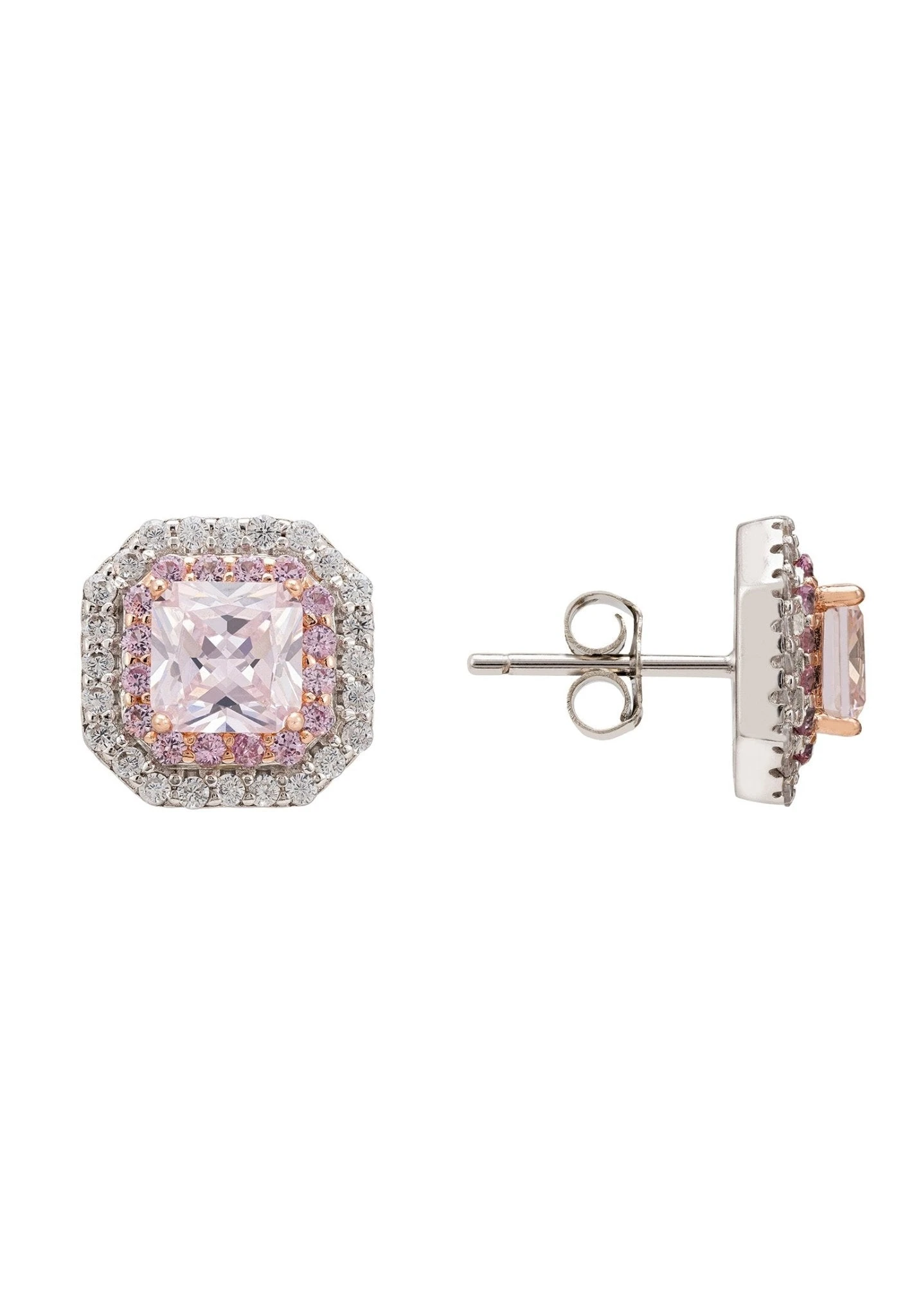 Latelita Anastasia Stud Earrings Silver Morganite 3 Latelita Anastasia Stud Earrings Silver Morganite - Image 3