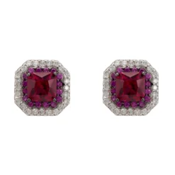 Latelita Anastasia Stud Earrings Silver Ruby