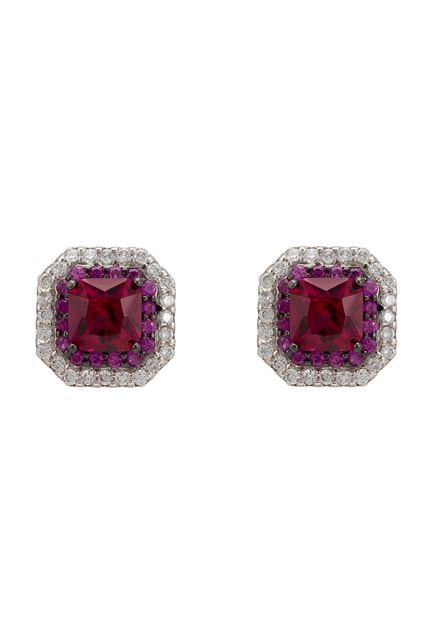 Latelita Anastasia Stud Earrings Silver Ruby 1 Latelita Anastasia Stud Earrings Silver Ruby