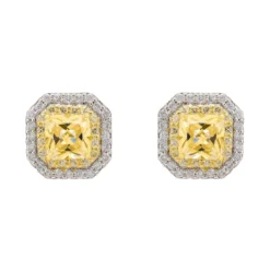 Latelita Anastasia Stud Earrings Silver Yellow Topaz
