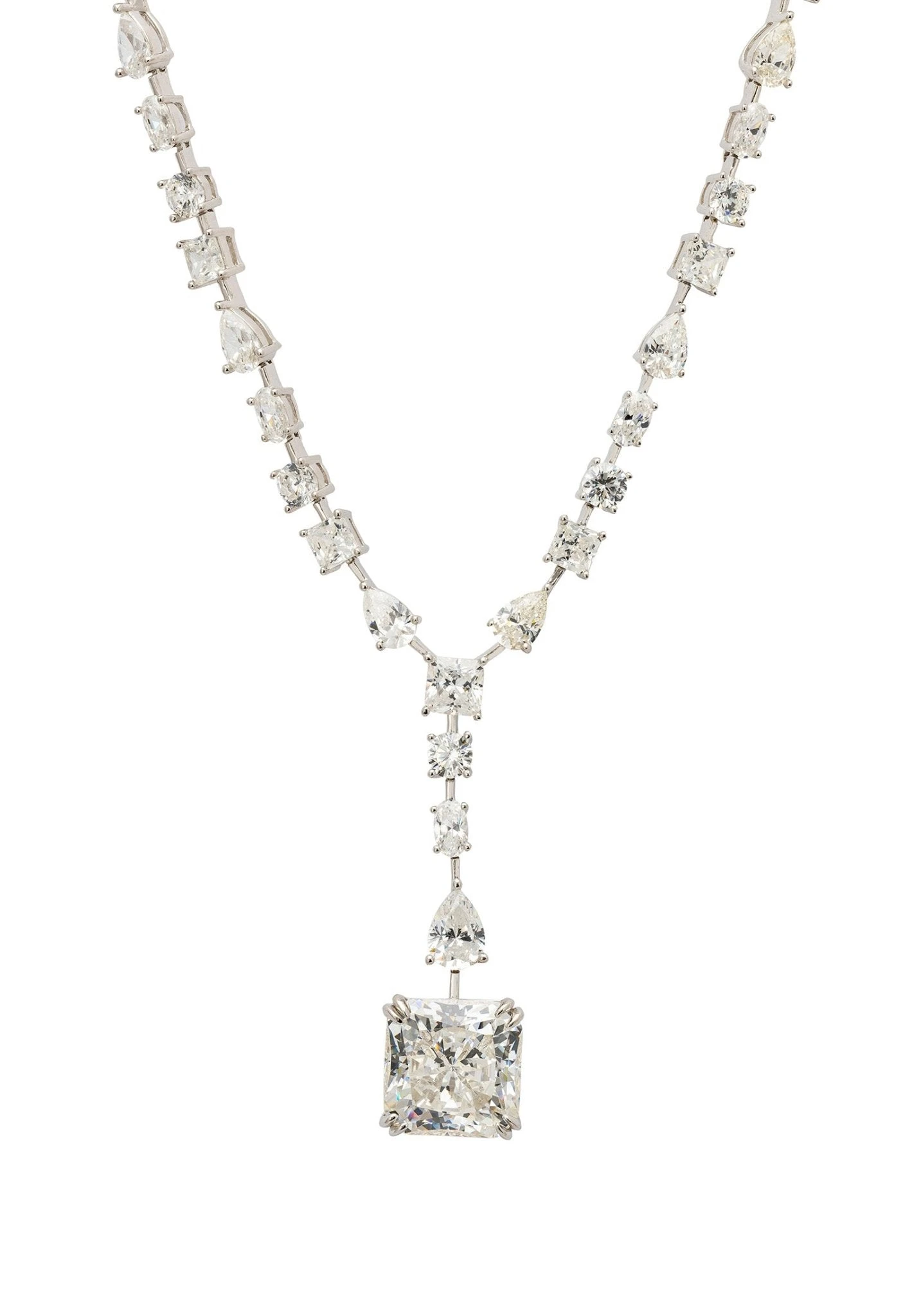 Latelita Angelina Moissanite Statement Necklace Silver 1 Latelita Angelina Moissanite Statement Necklace Silver