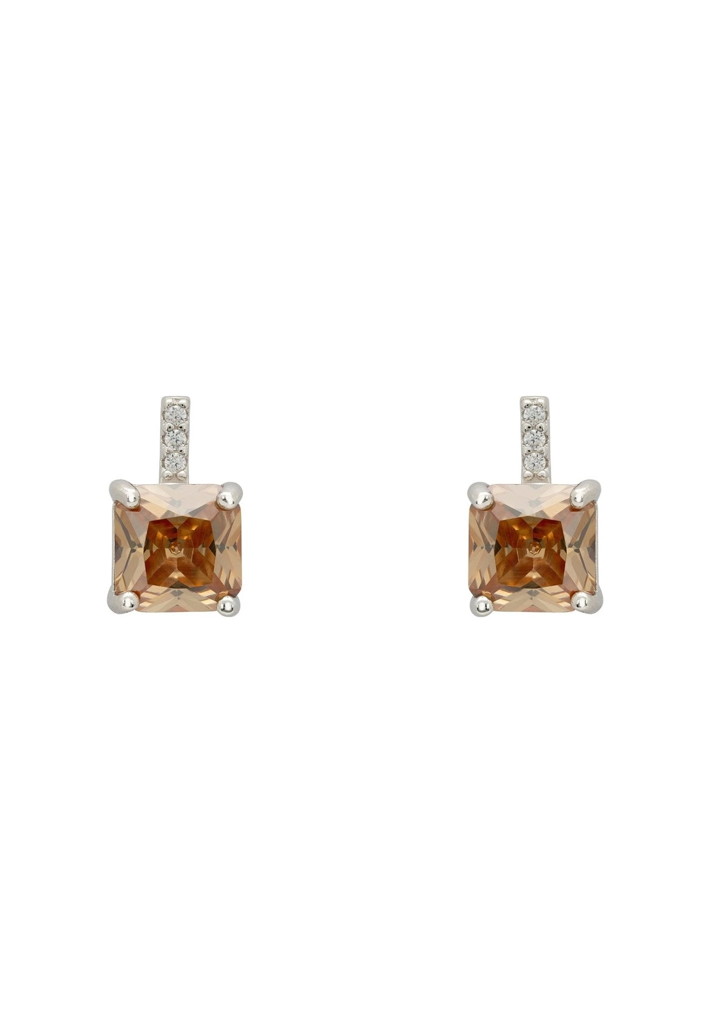 Latelita Aria Crystal Stud Earrings Citrine Lemon Silver 1 Latelita Aria Crystal Stud Earrings Citrine Lemon Silver
