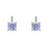 Latelita Aria Crystal Stud Earrings Lilac Amethyst Silver