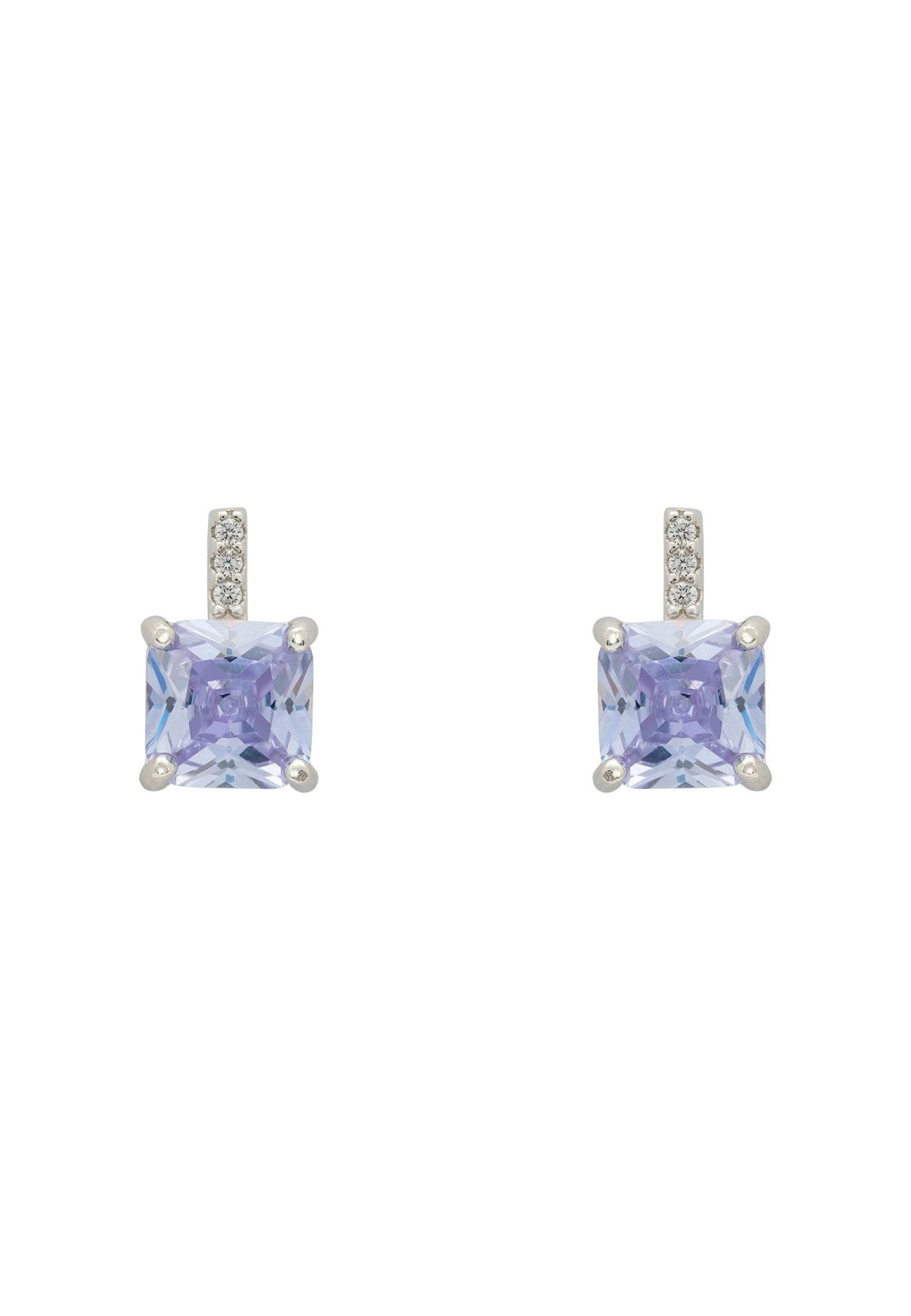 Latelita Aria Crystal Stud Earrings Lilac Amethyst Silver 1 Latelita Aria Crystal Stud Earrings Lilac Amethyst Silver