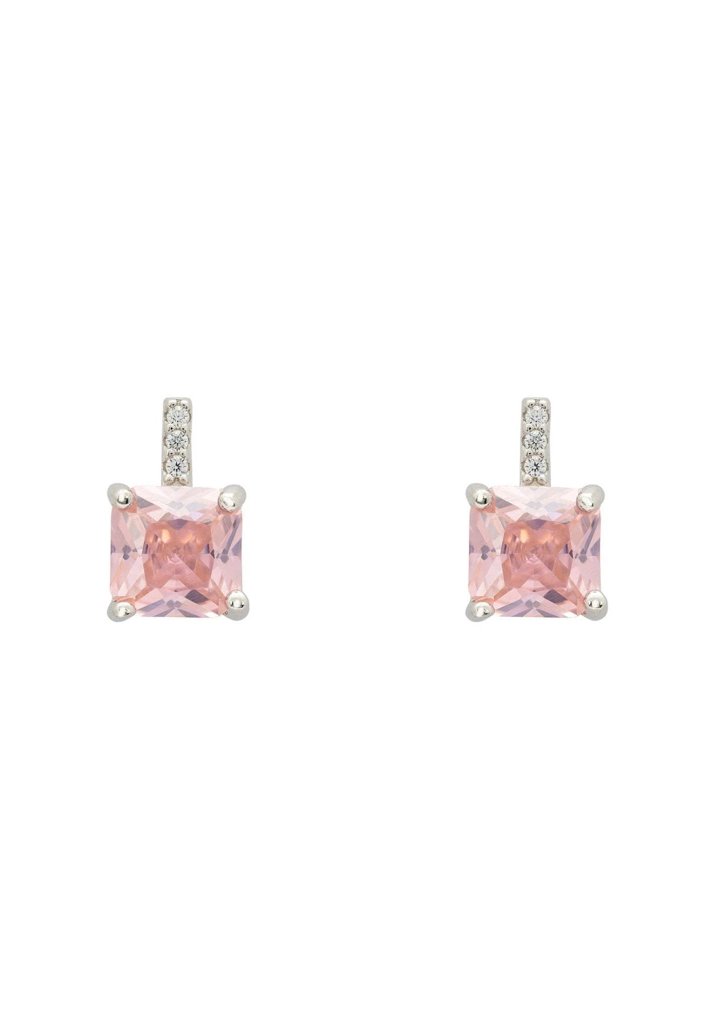 Latelita Aria Crystal Stud Earrings Morganite Pink Silver 1 Latelita Aria Crystal Stud Earrings Morganite Pink Silver