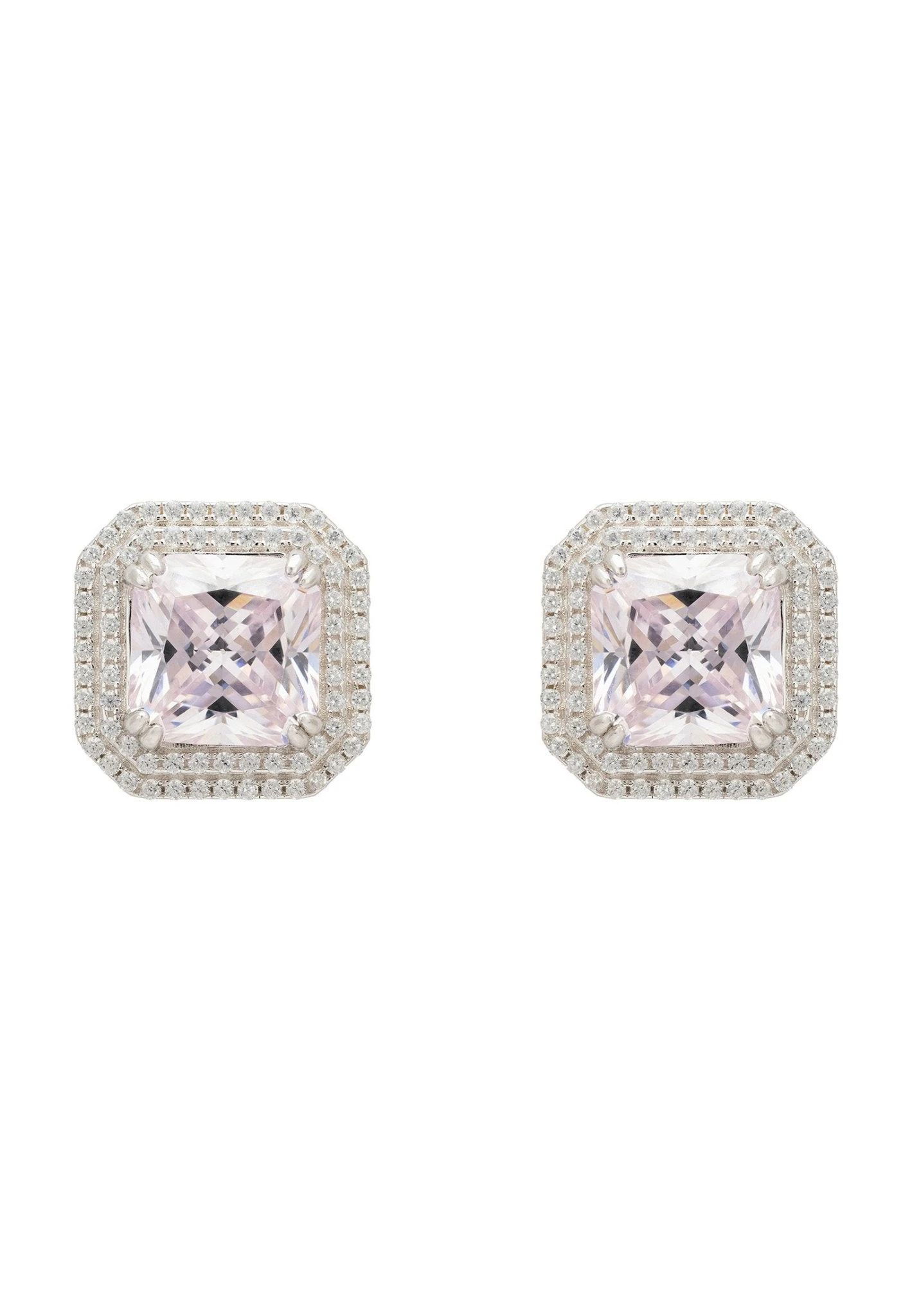 Latelita Arianna Morganite Stud Earrings Silver 1 Latelita Arianna Morganite Stud Earrings Silver