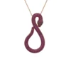 Latelita Asp Snake Pendant Necklace Rosegold Ruby