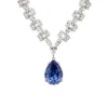 Latelita Augusta Tanzanite Gemstone Statement Necklace Silver