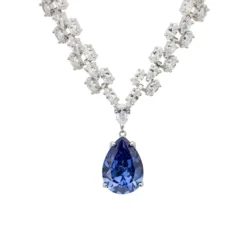Latelita Augusta Tanzanite Gemstone Statement Necklace Silver