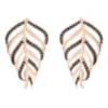 Latelita Bali Leaf Stud Earrings Black Rosegold