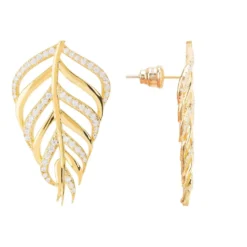 Latelita Bali Leaf Stud Earrings White Cz Gold 6 Latelita Bali Leaf Stud Earrings White Cz Gold -Cheap Gemiracle Store bali leaf stud earrings white cz gold 700327