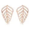 Latelita Bali Leaf Stud Earrings White Rosegold