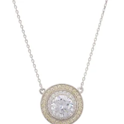 Latelita Balmoral Pendant Necklace Citrine Cz Silver