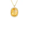 Latelita Beatrice Oval Gemstone Pendant Necklace Gold Citrine Hydro
