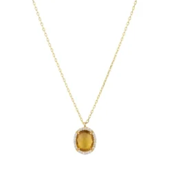 Latelita Beatrice Oval Gemstone Pendant Necklace Gold Citrine Hydro -Cheap Gemiracle Store beatrice oval gemstone pendant necklace gold citrine hydro 863894