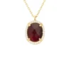 Latelita Beatrice Oval Gemstone Pendant Necklace Gold Garnet