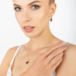 Latelita Beatrice Oval Gemstone Pendant Necklace Gold Garnet -Cheap Gemiracle Store beatrice oval gemstone pendant necklace gold garnet 776632