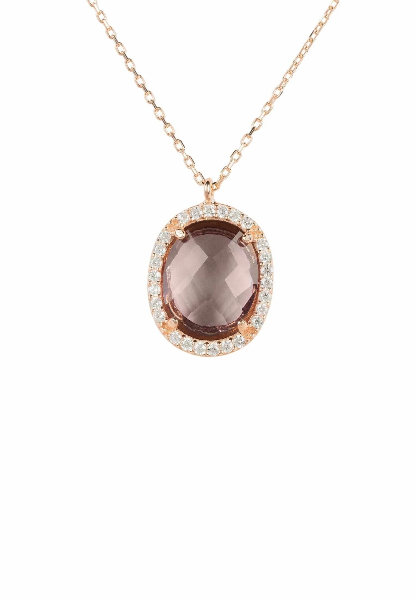 Latelita Beatrice Oval Gemstone Pendant Necklace Rose Gold Amethyst Hydro 1 Latelita Beatrice Oval Gemstone Pendant Necklace Rose Gold Amethyst Hydro