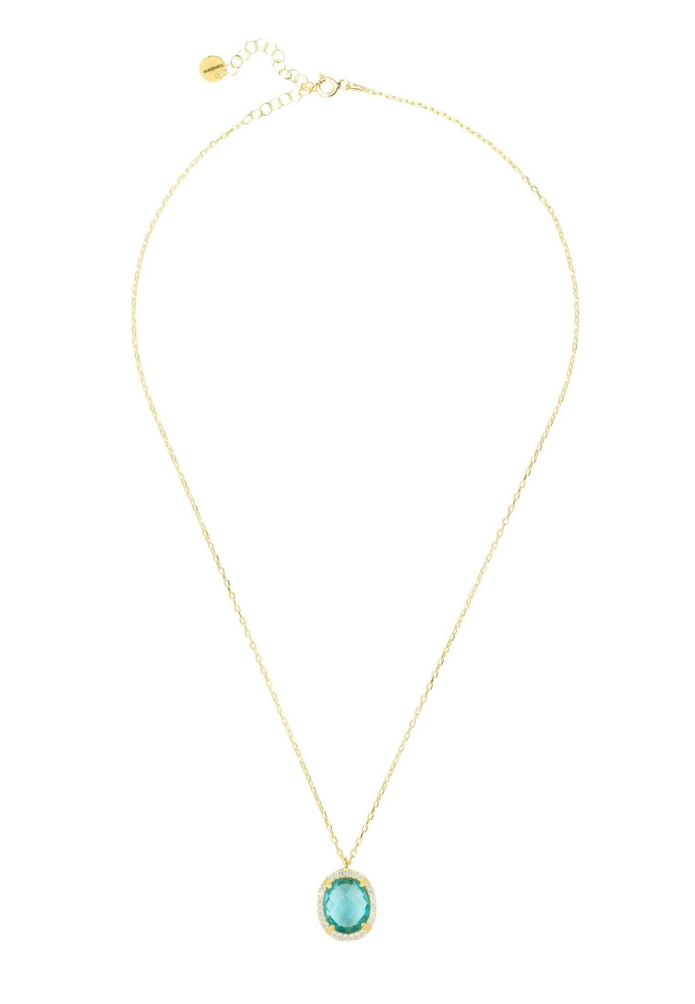 Latelita Beatrice Oval Gemstone Pendant Necklaceâ Gold Blue Topaz Hydro 3 Latelita Beatrice Oval Gemstone Pendant Necklaceâ Gold Blue Topaz Hydro - Image 3