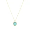 Latelita Beatrice Oval Gemstone Pendant Necklaceâ Gold Blue Topaz Hydro