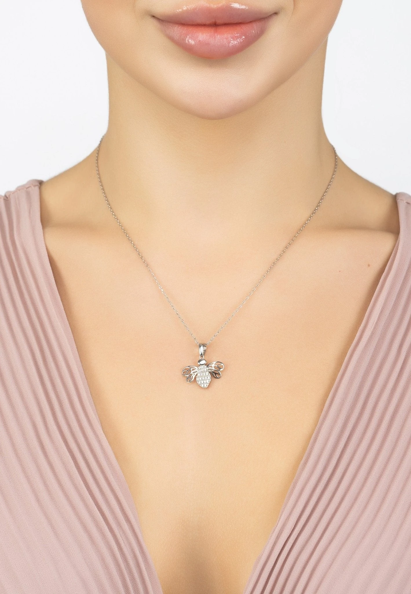 Latelita Bees Knees Pendant Necklace Silver 2 Latelita Bees Knees Pendant Necklace Silver - Image 2