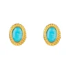 Latelita Birthstone Gold Gemstone Stud Earring December Turquoise