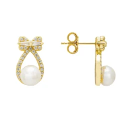 Latelita Bows And Pearls Earrings Gold -Cheap Gemiracle Store bows and pearls earrings gold 408913