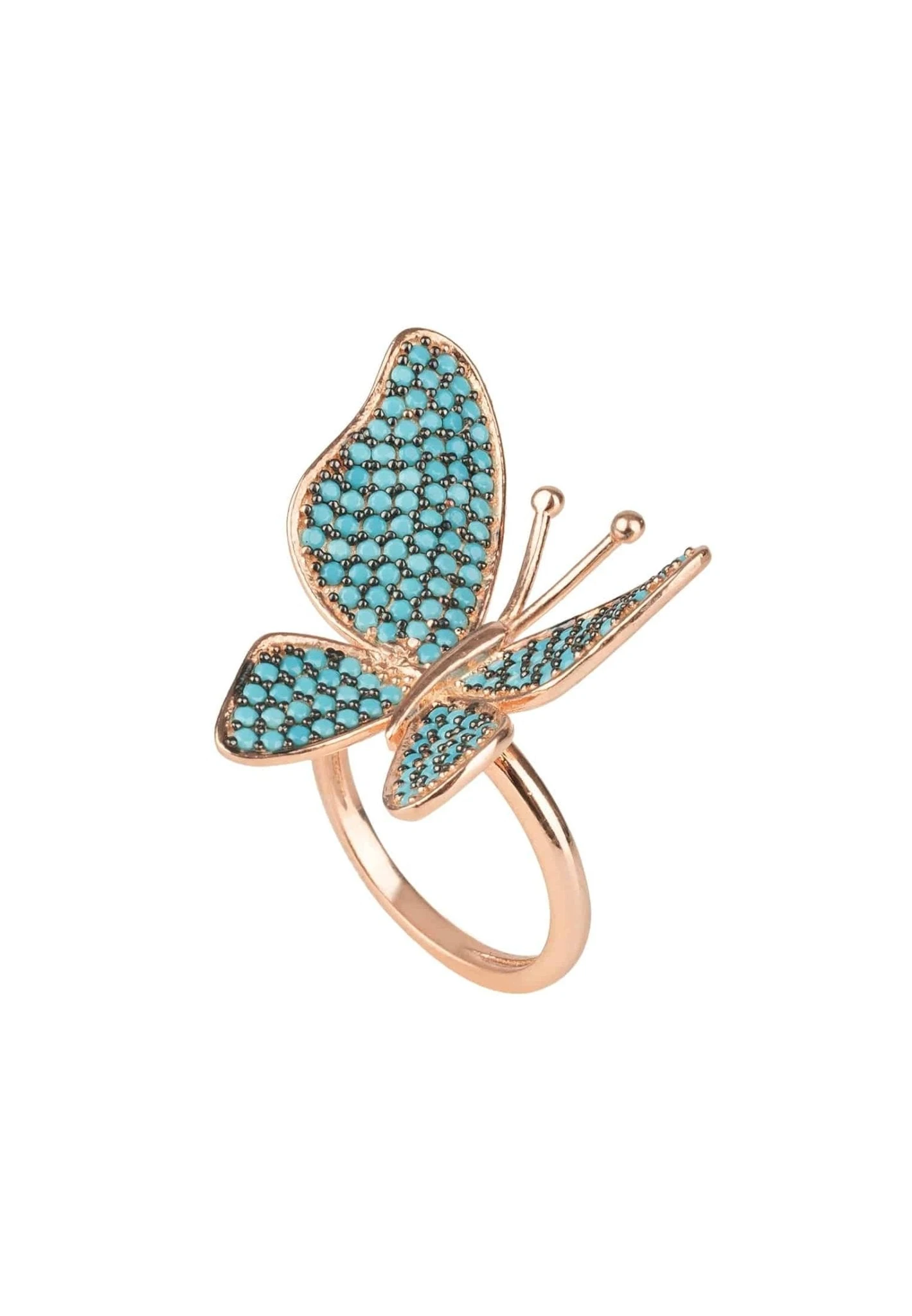 Latelita Butterfly Cocktail Ring Blue Turquoise Rosegold 1 Latelita Butterfly Cocktail Ring Blue Turquoise Rosegold
