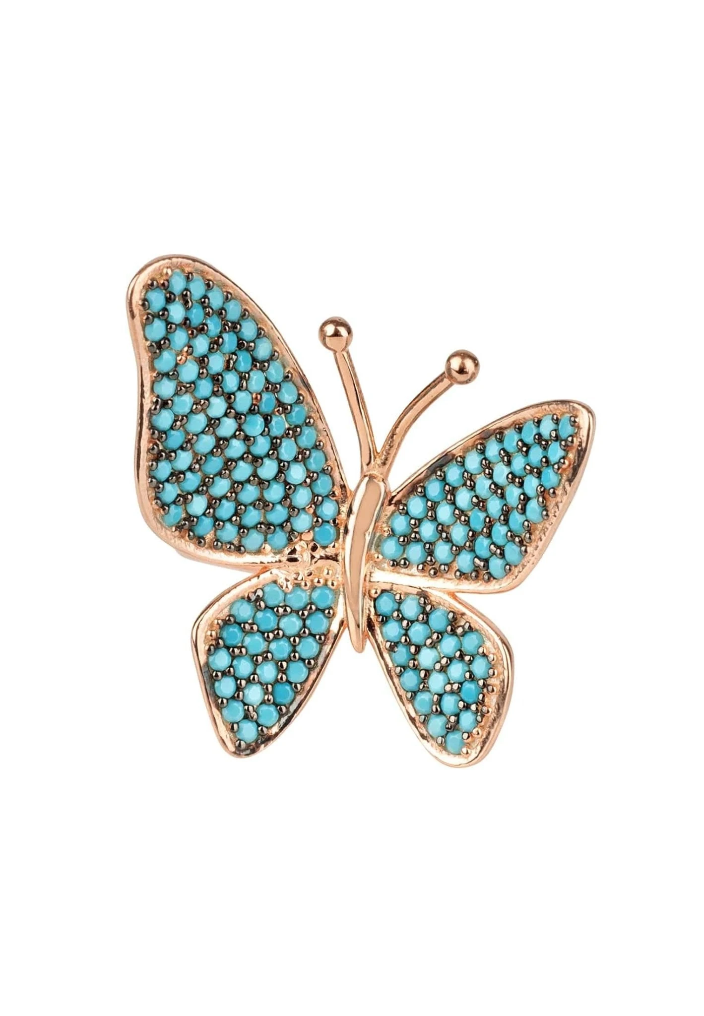 Latelita Butterfly Cocktail Ring Blue Turquoise Rosegold 3 Latelita Butterfly Cocktail Ring Blue Turquoise Rosegold - Image 3