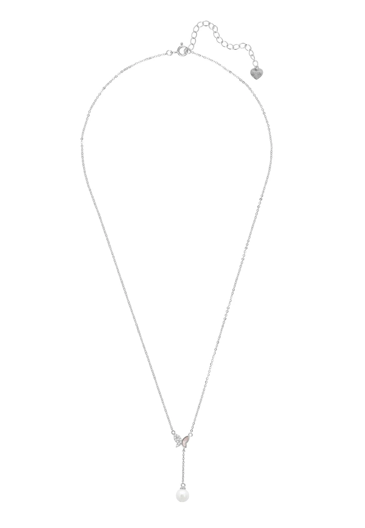 Latelita Butterfly Pearl Choker Necklace Silver 3 Latelita Butterfly Pearl Choker Necklace Silver - Image 3