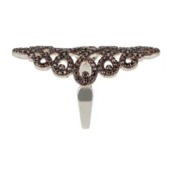 Latelita Calligraphy Wave Cocktail Ring Chocolate Brown Silver -Cheap Gemiracle Store calligraphy wave cocktail ring chocolate brown silver 427822