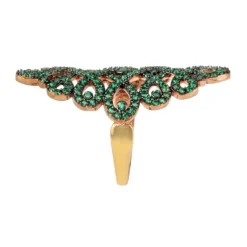Latelita Calligraphy Wave Cocktail Ring Emerald Green Rosegold -Cheap Gemiracle Store calligraphy wave cocktail ring emerald green rosegold 980039